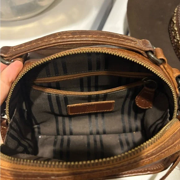 Frye Melissa Top Handle Leather Crossbody Bag in Dark Brown - Picture 6 of 6